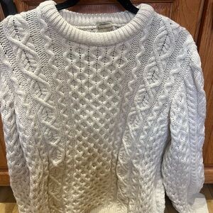 Classic Cable Crewneck Sweater in Cream